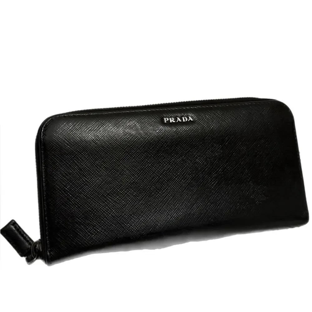 AUTHENTIC REWORKED Prada Saffiano Zippy Wallet- REDYED CONDITION